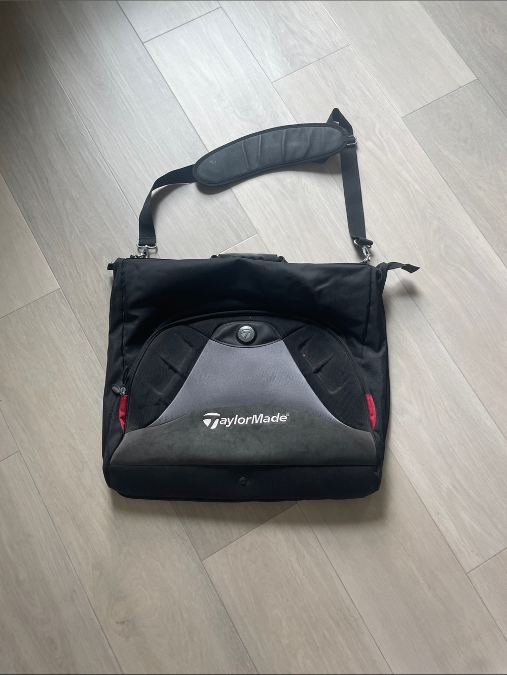TaylorMade Black, Gray and Red Messenger Bag with Shoulder Strap